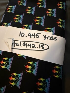 Star Wars Black Fabric with Rainbow Logo